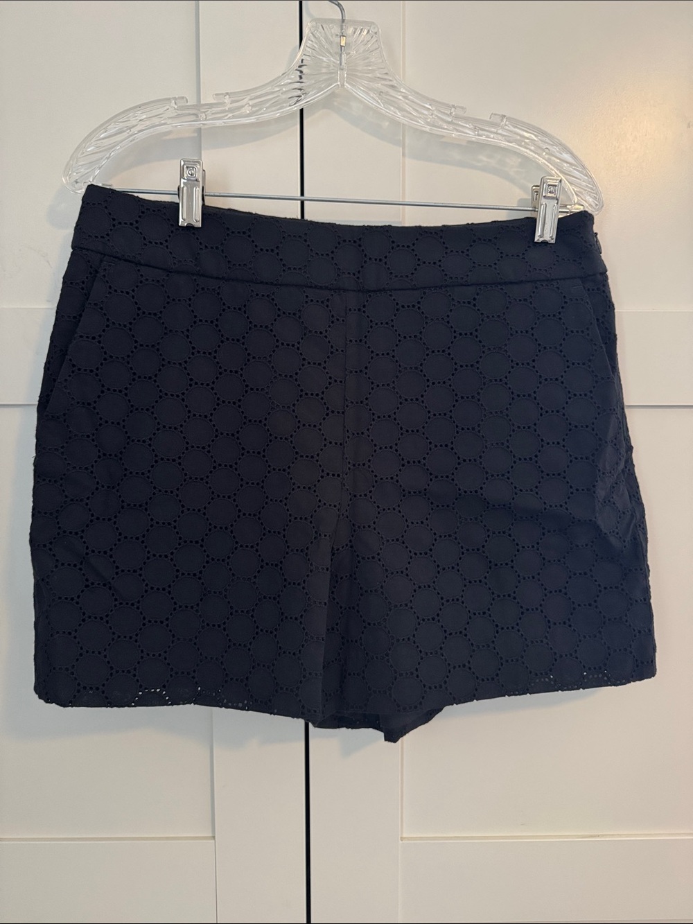 J. Crew Black Eyelet Bermuda Shorts